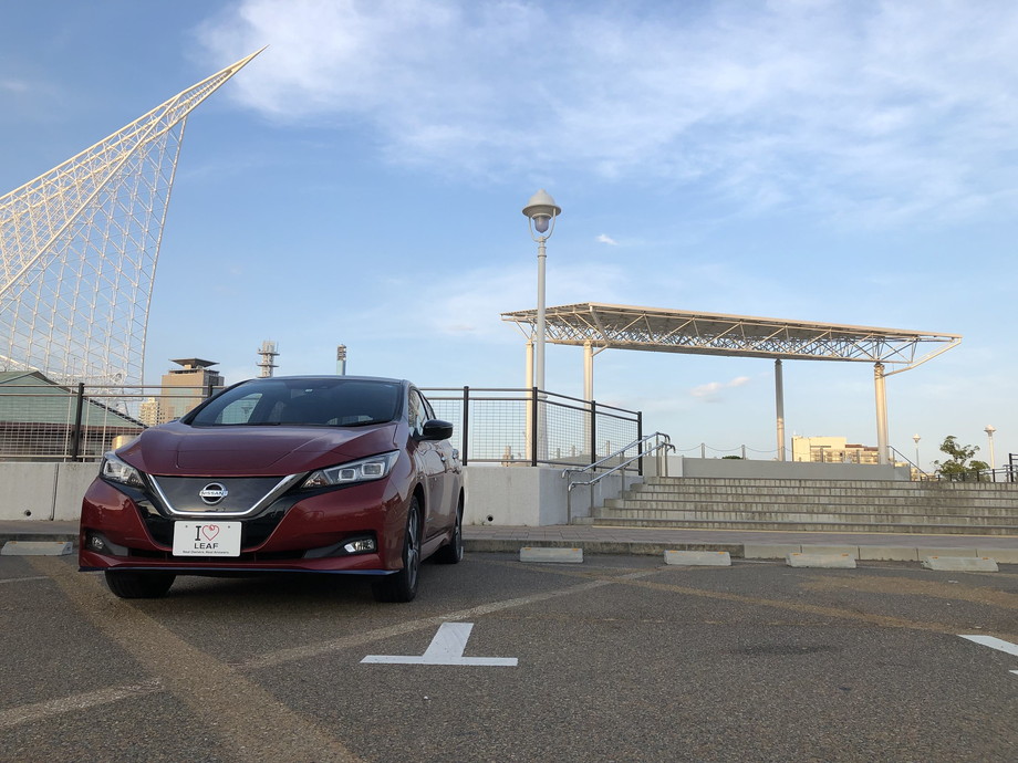 日産リーフ e+（62kWh）＠神戸メリケンパーク
